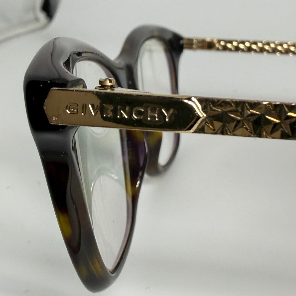 Givenchy GV 0081 086 145 Tortoise Shell Cat Eye Eyeglass Frames Gold Star Temple - Picture 7 of 8